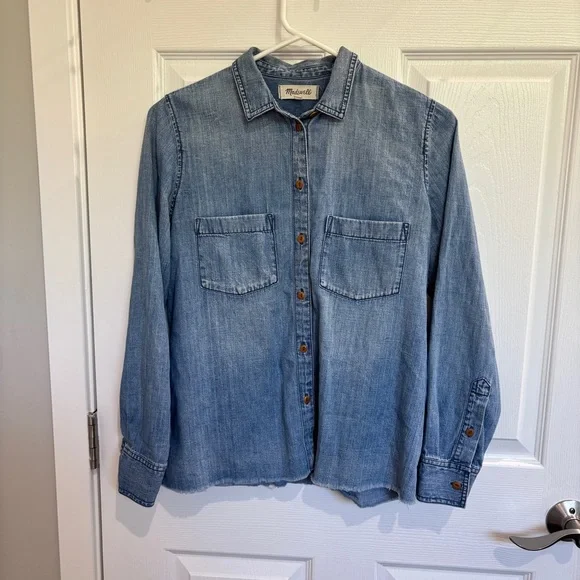 Madewell Cut Off Denim Shirt - Picture 5 of 10